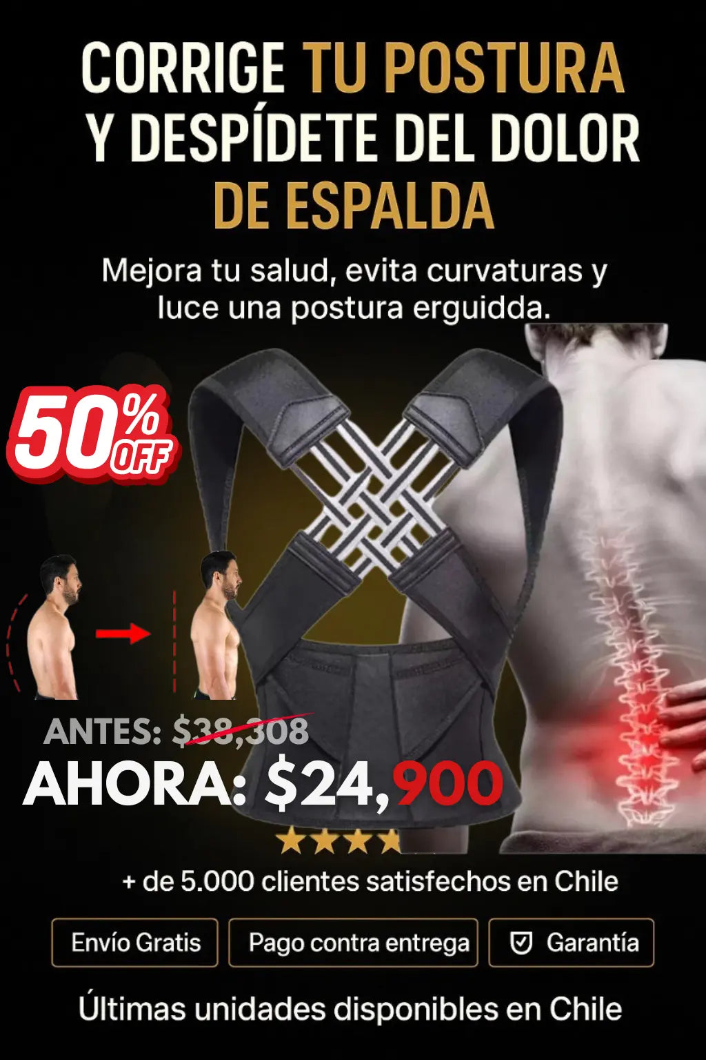 Corrector de Espalda Alta Resistencia -35% 🎁OFF