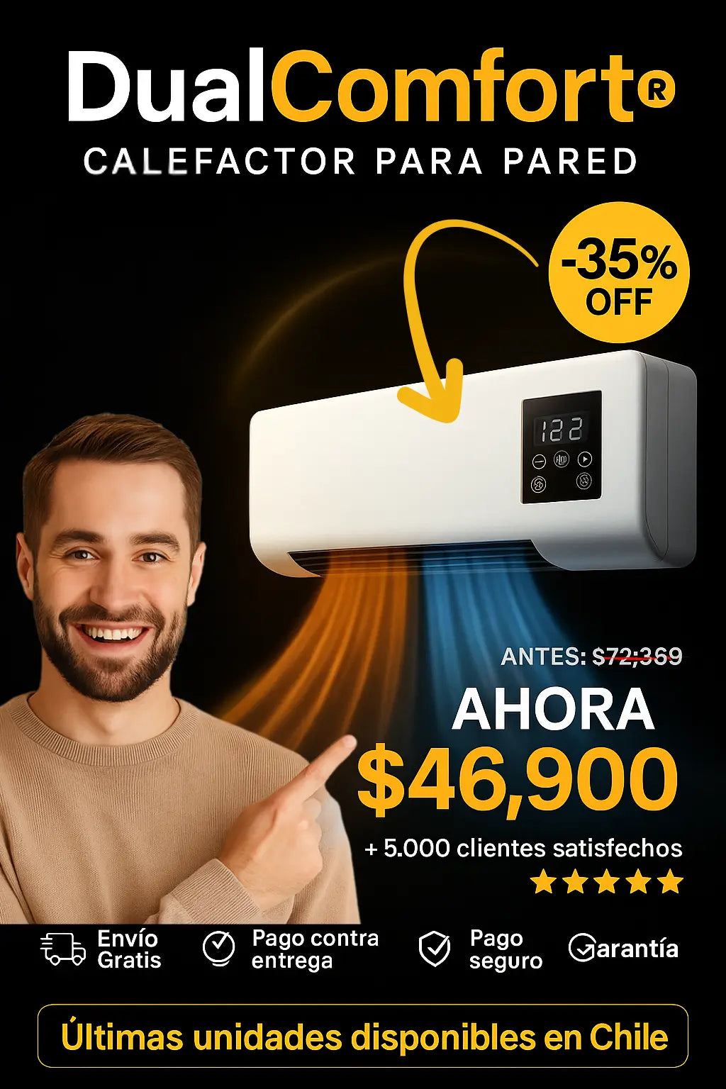 DualComfort® Calefactor Para Pared 2 en 1 🎁35%OFF